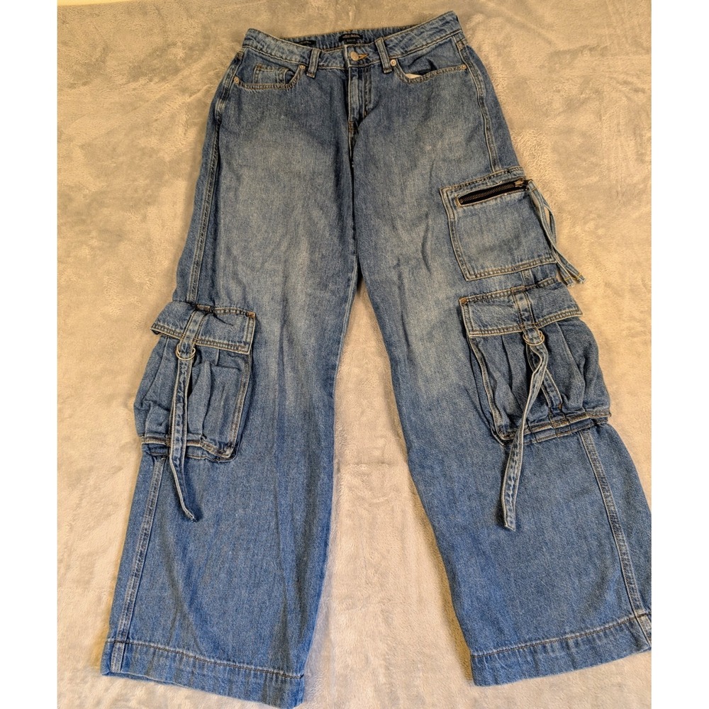 Wild Fable Women's Size 2 Baggy Cargo Jeans Wide Leg Mid Rise Y2K Skater